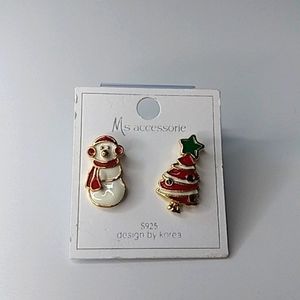 Christmas tree/snowman stud earrings